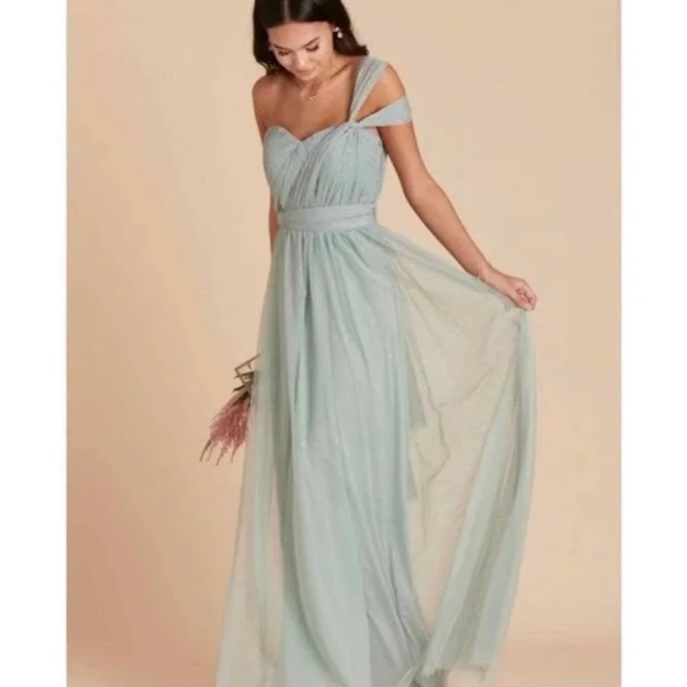 BNWT Sage green tulle bridesmaid maxi convertible dress